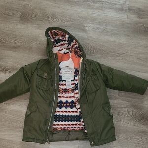 Carter's Olive Jacket with Vibrant Lining